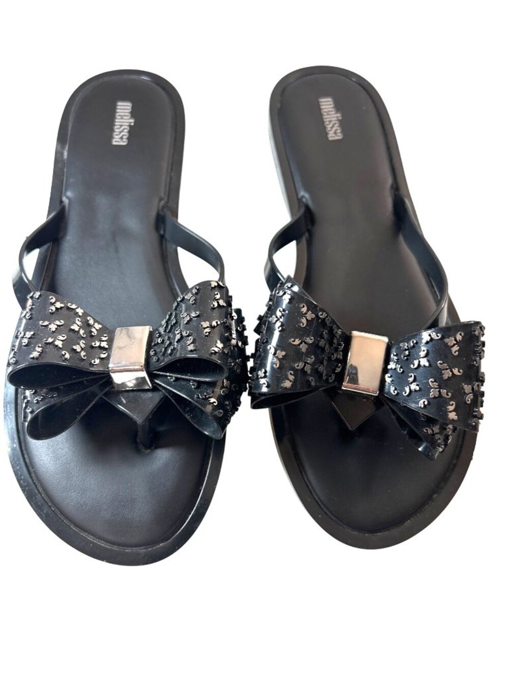 Melissa Made in Brazil  Womens Sandals Bows Black Size 10